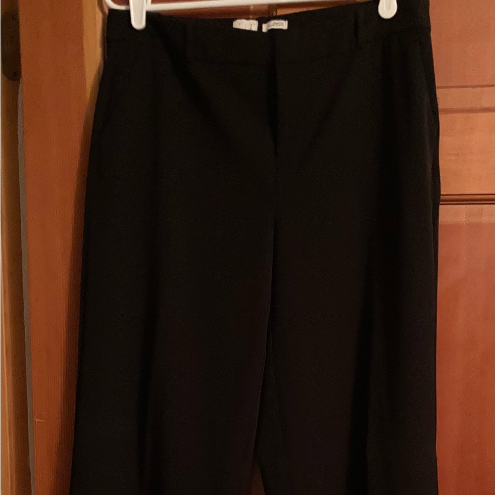 Black, stretch slacks…
